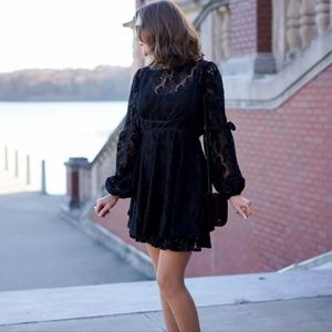 Free People Ruby Crochet Lace Mini Dress